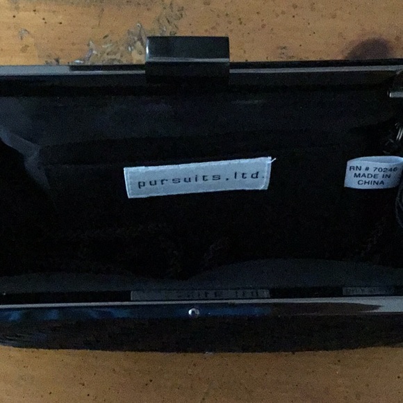 Pursuits ltd. Black Evening Mini Purse with shoulder trap Mint - Picture 5 of 5